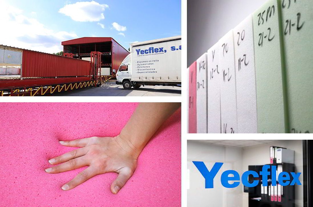Yecflex fabricación de goma espuma y viscoelástica para la tapicería y colchonería